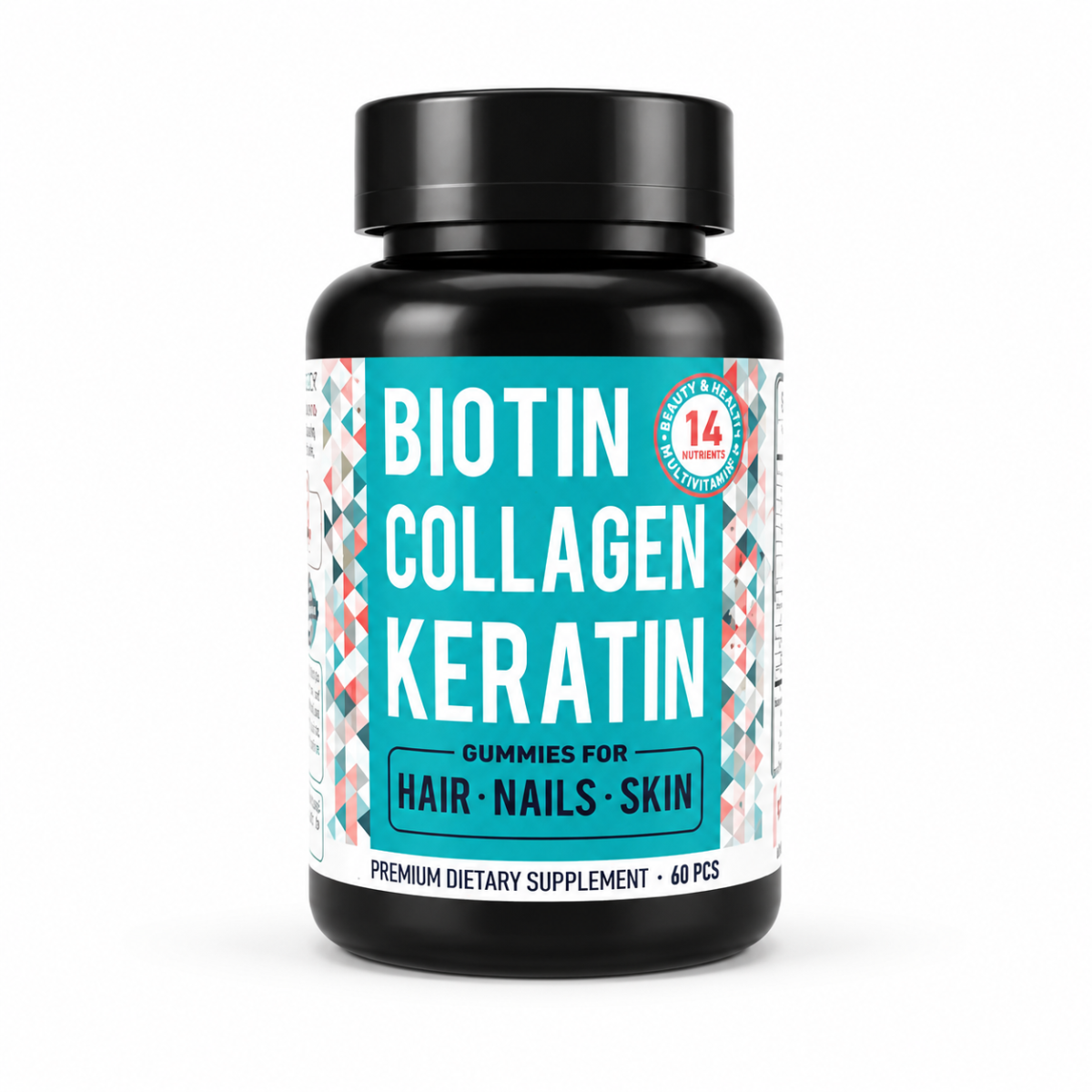 Biotin Collagen Keratin Gummies – Hair, Nails & Skin Support | 60 Pcs