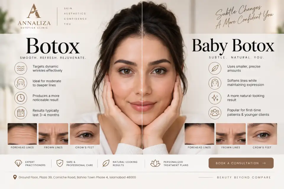 Botox vs Baby Botox in Islamabad | Differences, Results & Cost