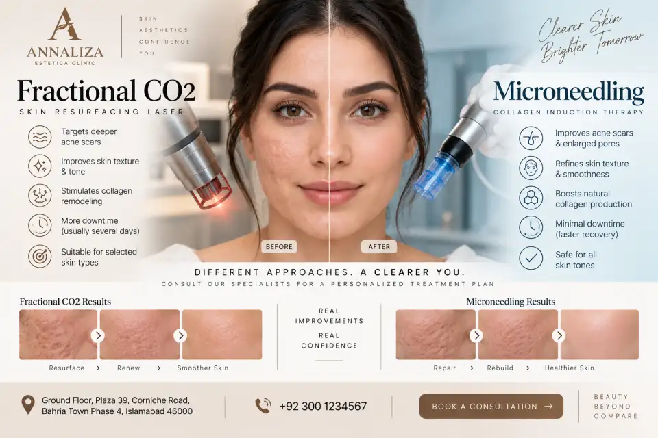 Fractional CO2 vs Microneedling for Acne Scars in Islamabad